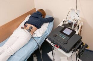 Electrophoresis for the treatment of lower back pain and relief of the inflammatory process